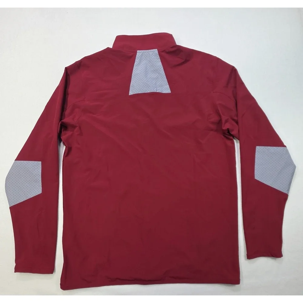 Under Armour Jacket Mens M Gray Maroon‎ Full Zip Water-Resistant Windbreaker